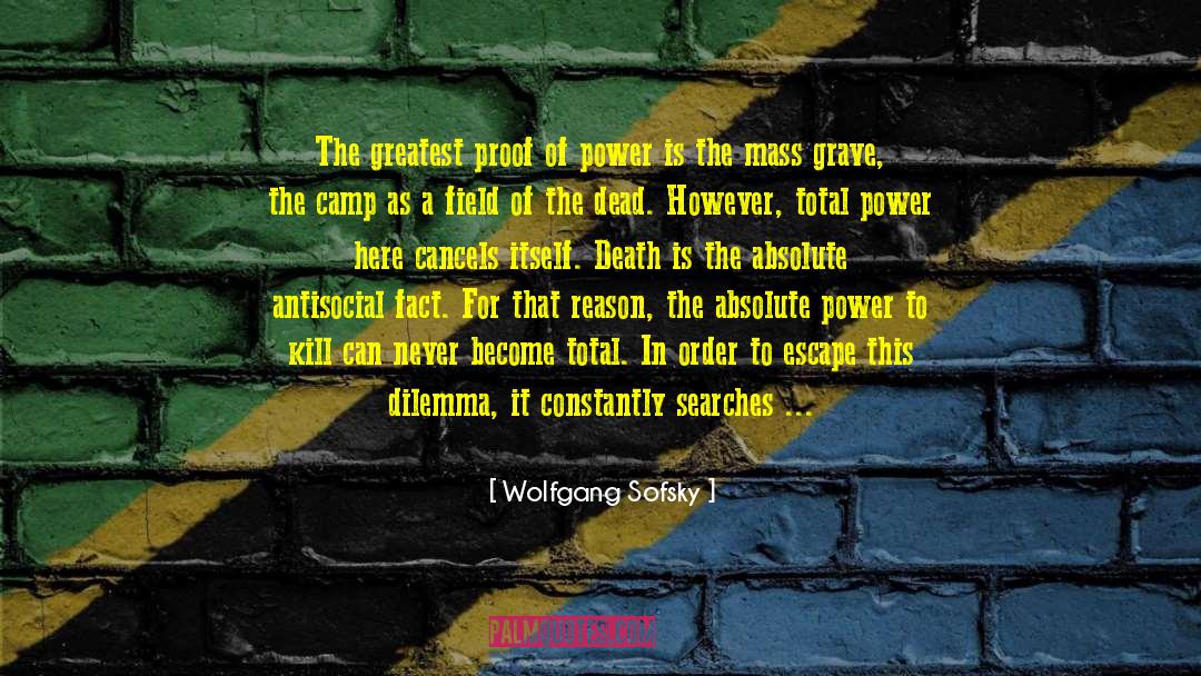 Wolfgang Sofsky Quotes: The greatest proof of power