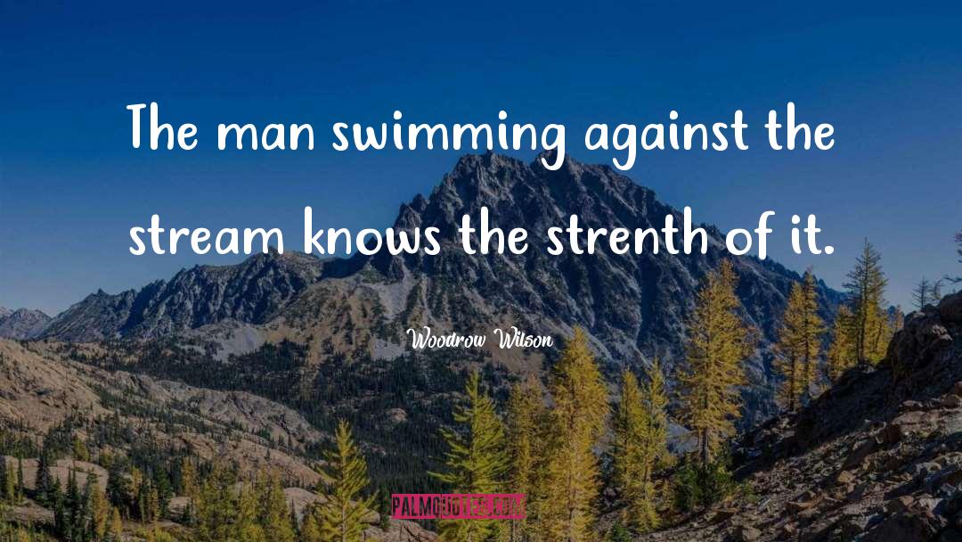 Woodrow Wilson Quotes: The man swimming against the