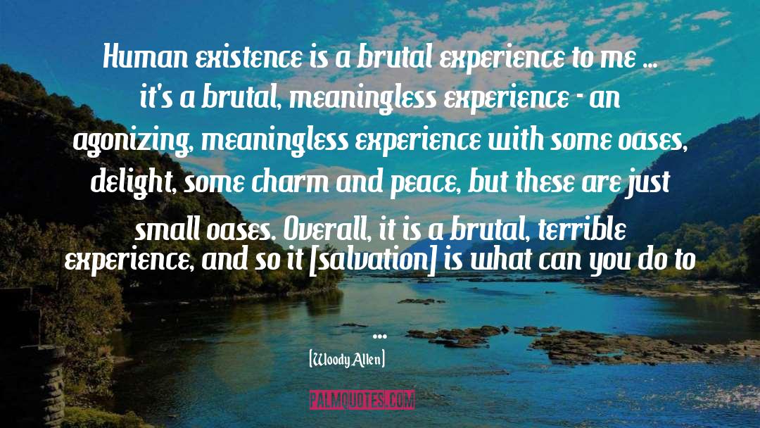 Woody Allen Quotes: Human existence is a brutal