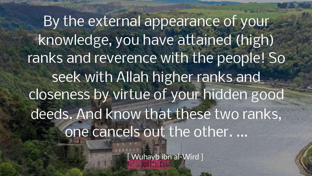 Wuhayb Ibn Al-Wird Quotes: By the external appearance of