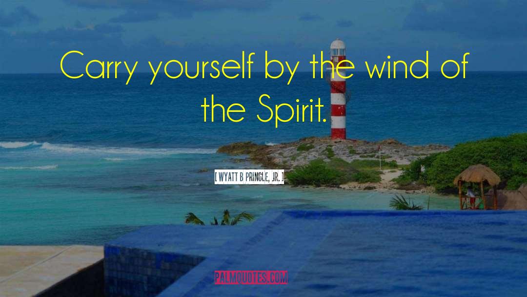 Wyatt B. Pringle, Jr. Quotes: Carry yourself by the wind