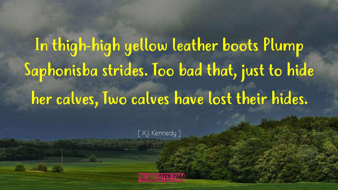 X.J. Kennedy Quotes: In thigh-high yellow leather boots