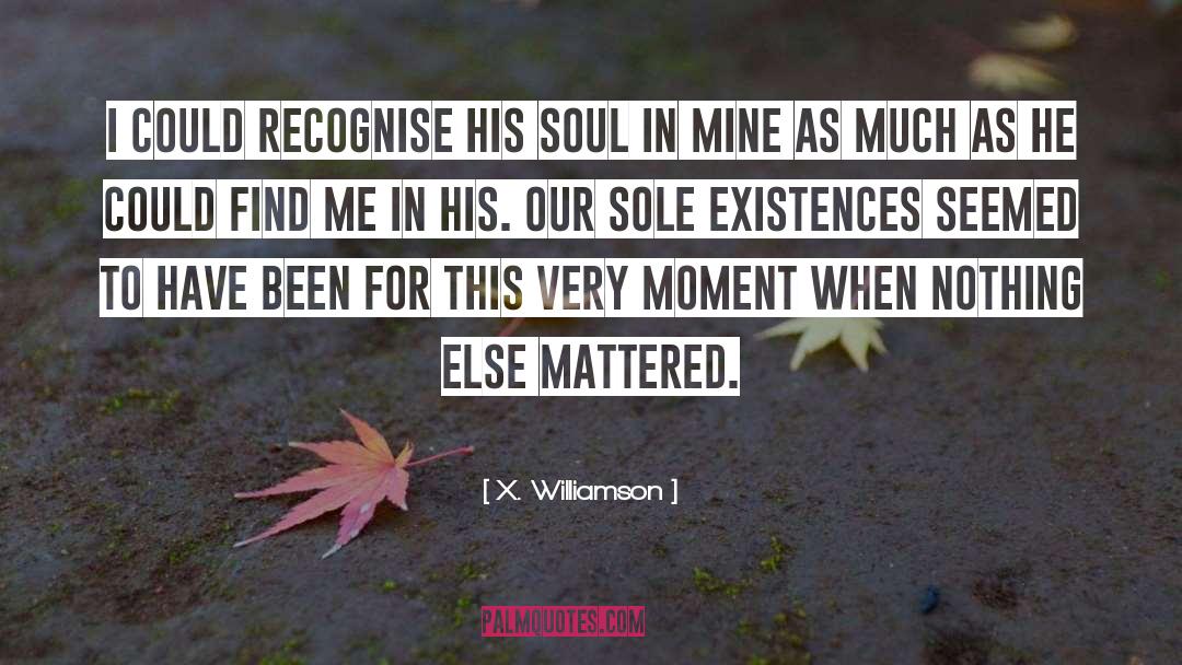 X. Williamson Quotes: I could recognise his soul