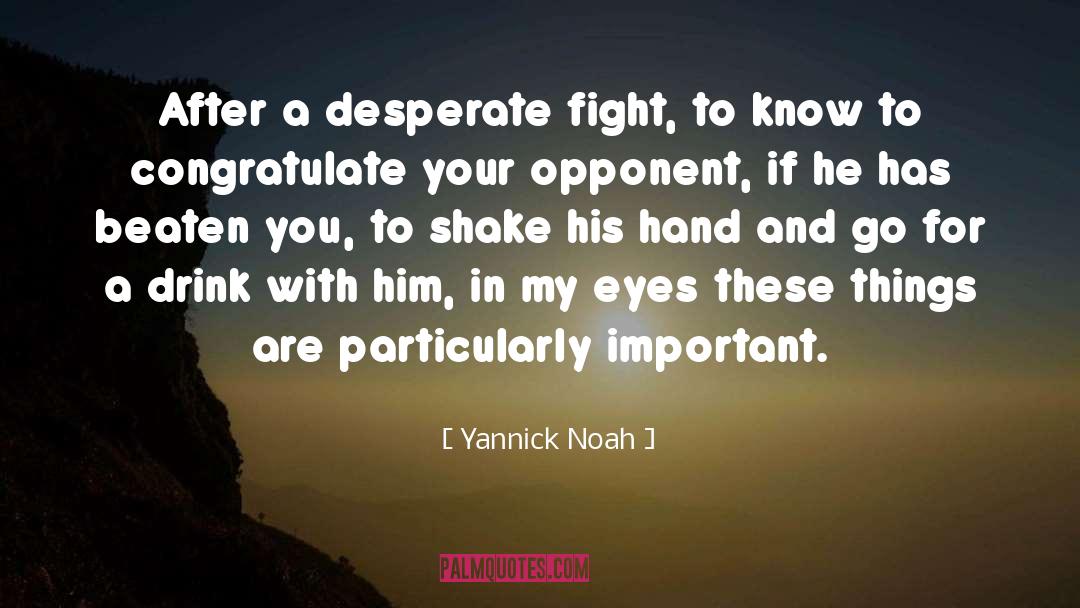 Yannick Noah Quotes: After a desperate fight, to