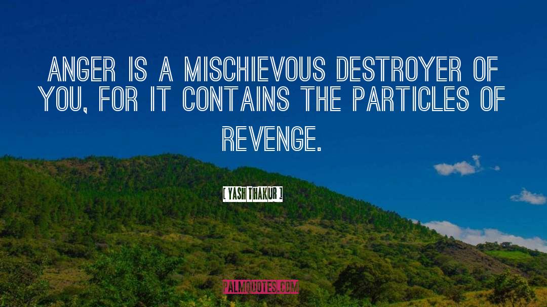 Yash Thakur Quotes: Anger is a mischievous destroyer