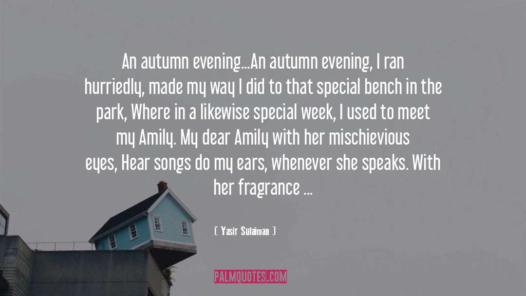 Yasir Sulaiman Quotes: An autumn evening...<br /><br />An