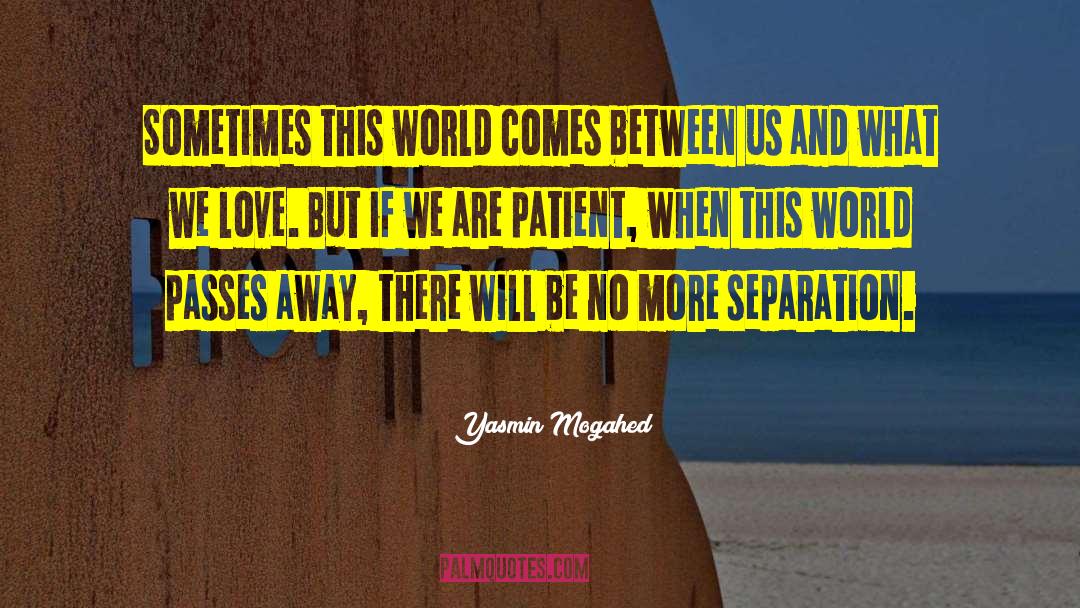 Yasmin Mogahed Quotes: Sometimes this world comes between