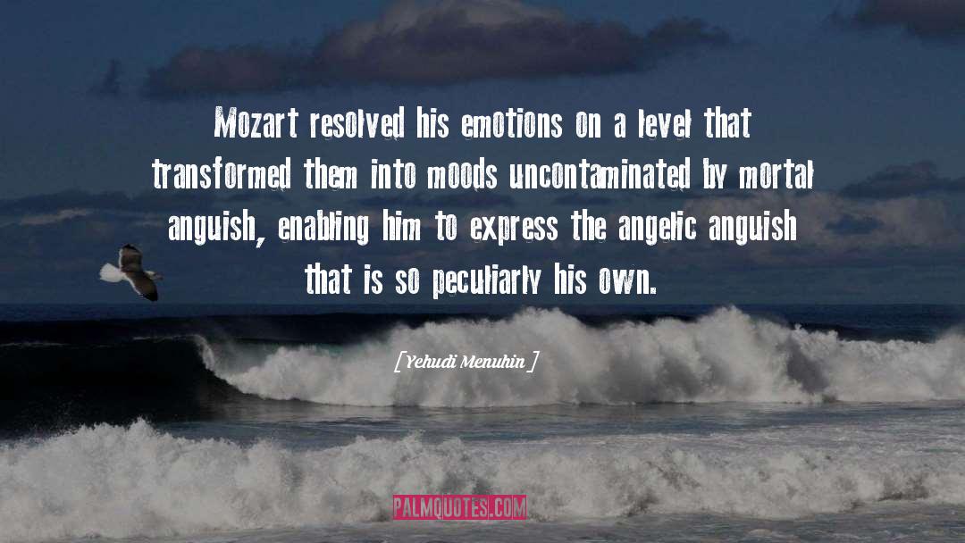 Yehudi Menuhin Quotes: Mozart resolved his emotions on