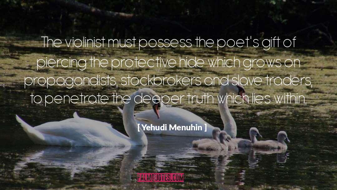 Yehudi Menuhin Quotes: The violinist must possess the