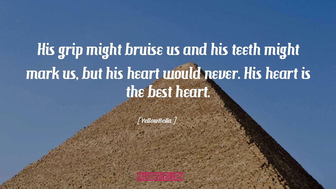 YellowBella Quotes: His grip might bruise us