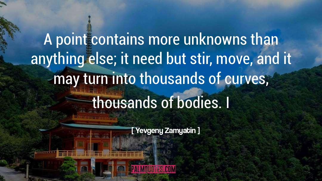 Yevgeny Zamyatin Quotes: A point contains more unknowns
