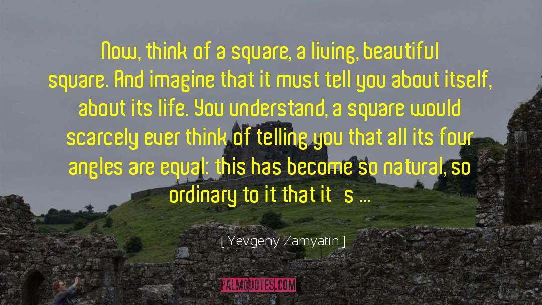 Yevgeny Zamyatin Quotes: Now, think of a square,