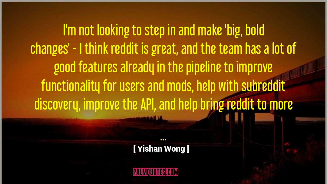 Yishan Wong Quotes: I'm not looking to step
