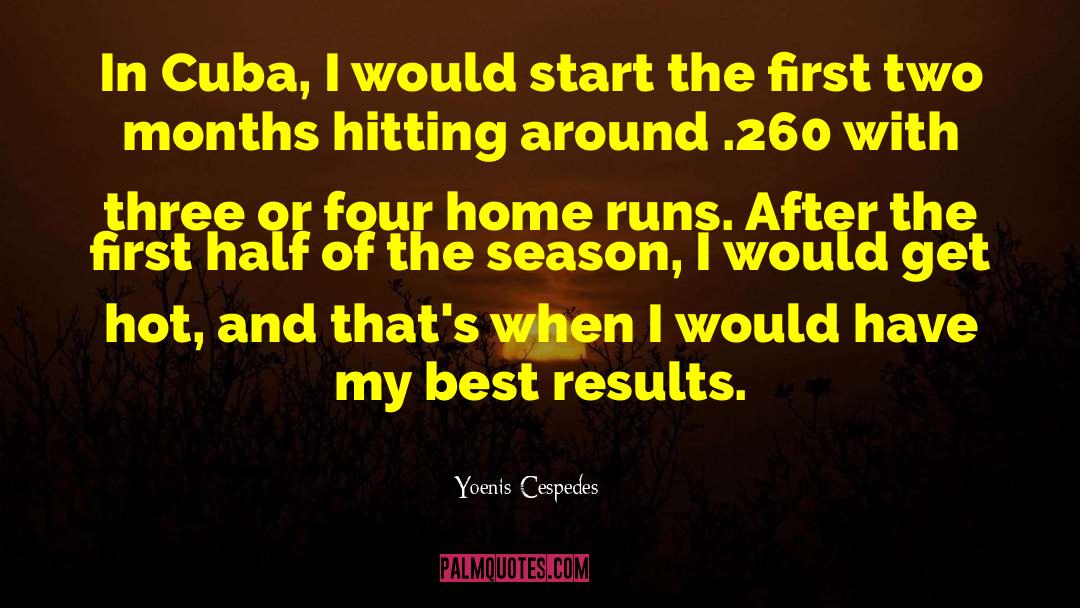 Yoenis Cespedes Quotes: In Cuba, I would start