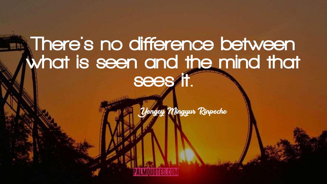 Yongey Mingyur Rinpoche Quotes: There's no difference between what