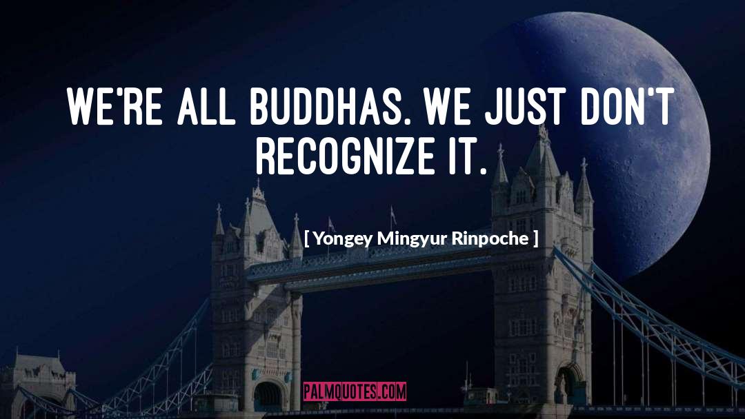 Yongey Mingyur Rinpoche Quotes: We're all buddhas. We just