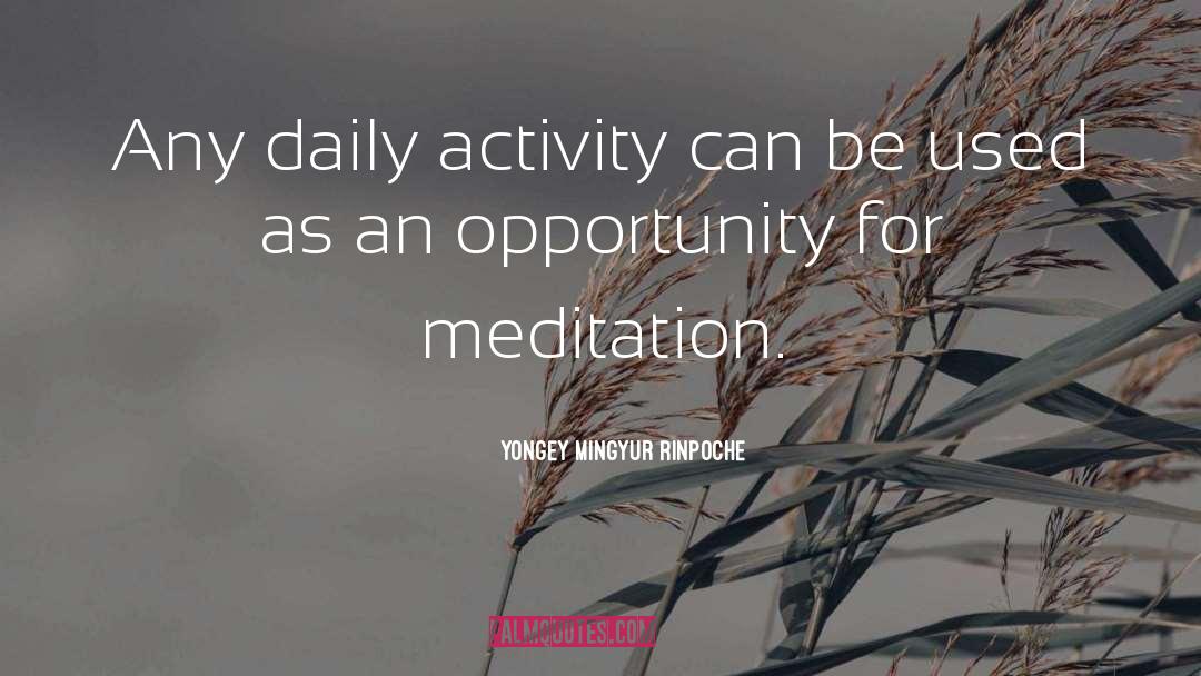 Yongey Mingyur Rinpoche Quotes: Any daily activity can be