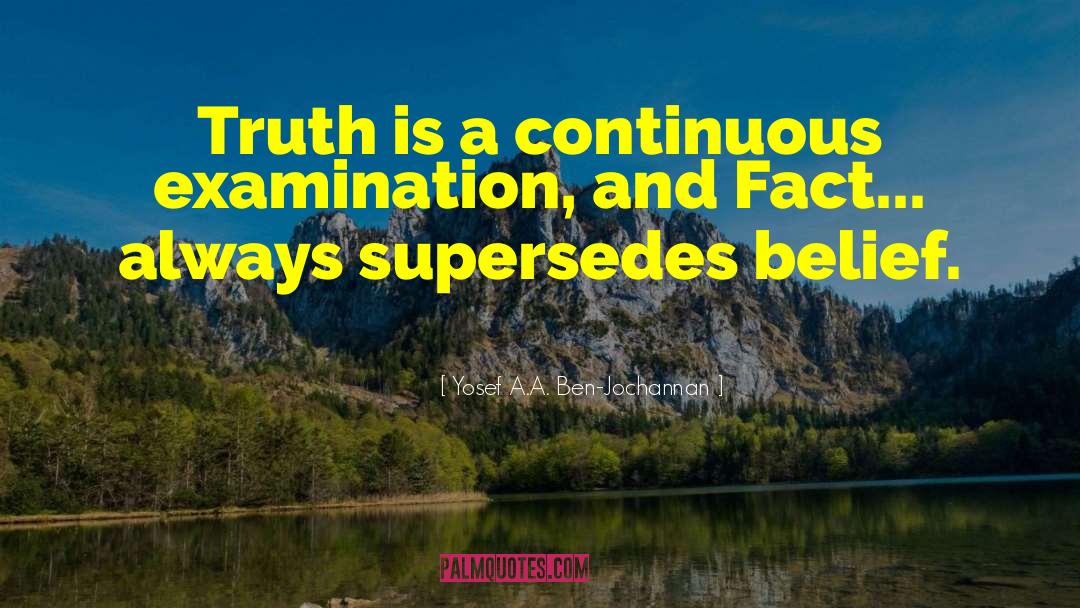 Yosef A.A. Ben-Jochannan Quotes: Truth is a continuous examination,