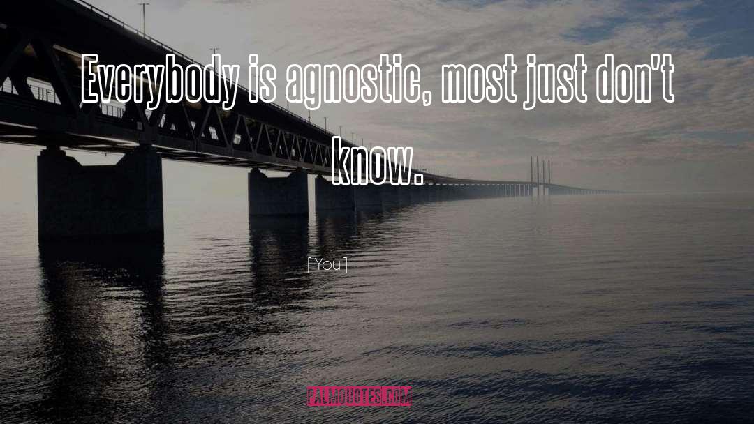 You Quotes: Everybody is agnostic, most just