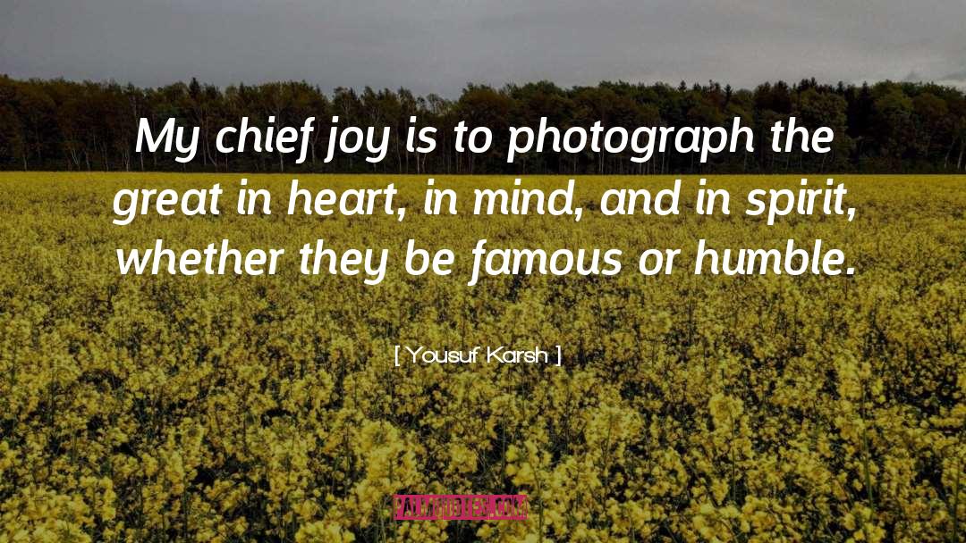 Yousuf Karsh Quotes: My chief joy is to