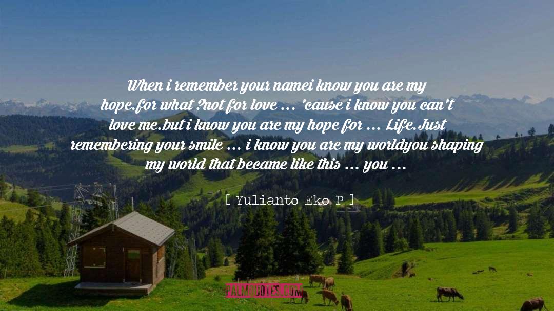 Yulianto Eko P Quotes: When i remember your name<br>i