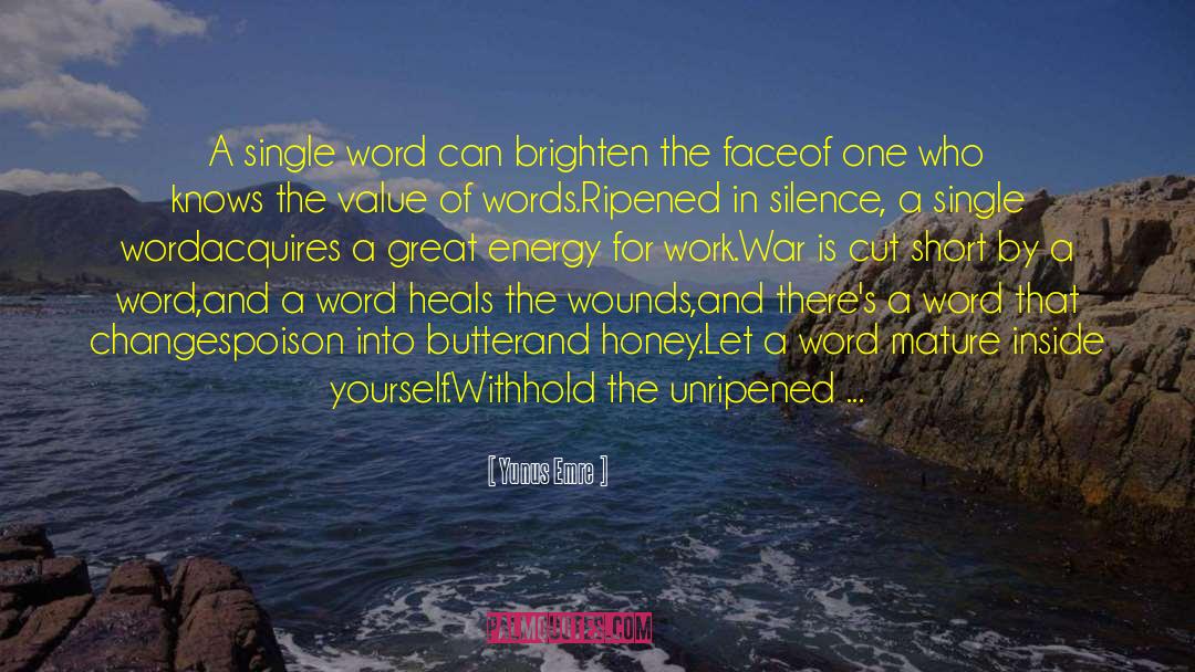 Yunus Emre Quotes: A single word can brighten