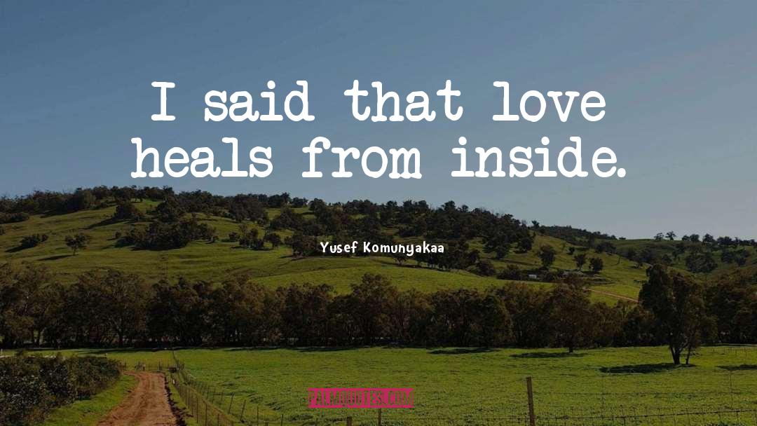 Yusef Komunyakaa Quotes: I said that love heals