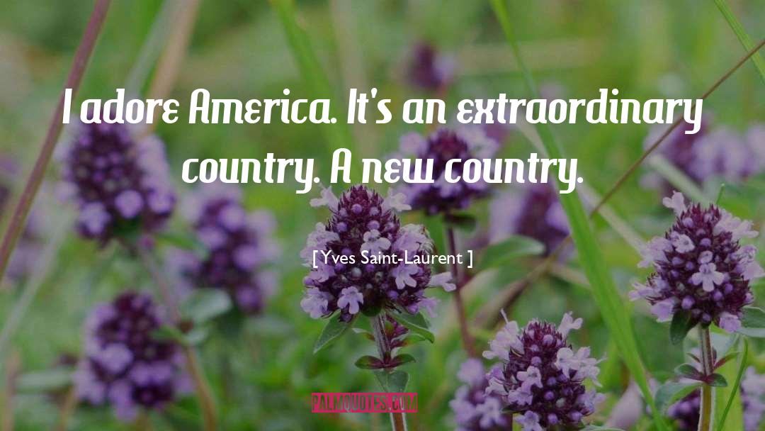 Yves Saint-Laurent Quotes: I adore America. It's an