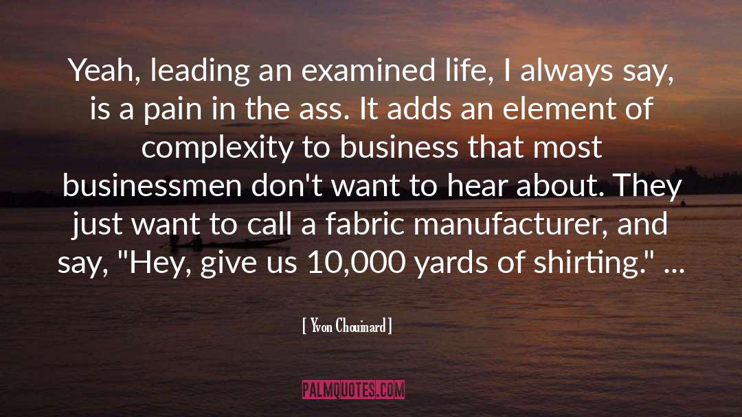 Yvon Chouinard Quotes: Yeah, leading an examined life,