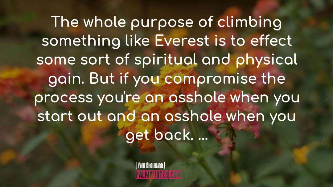 Yvon Chouinard Quotes: The whole purpose of climbing