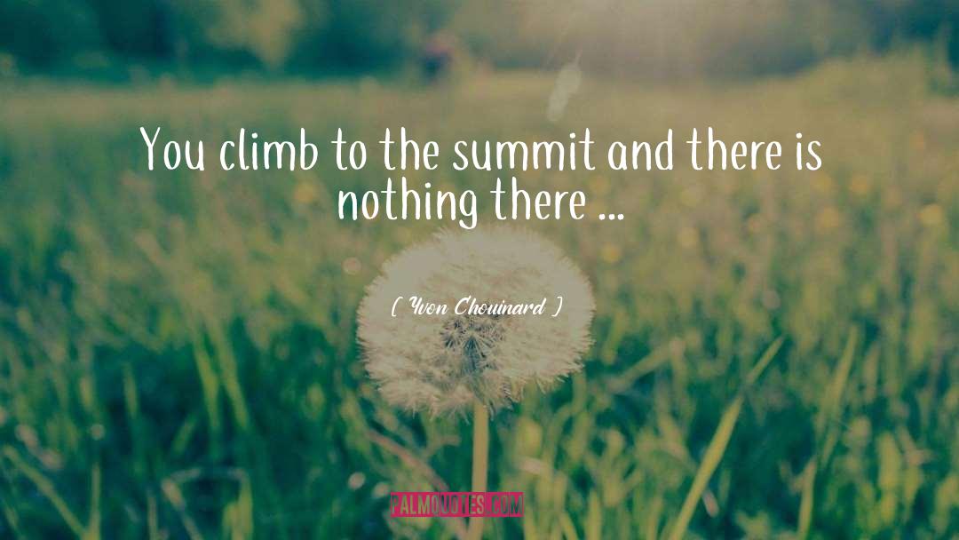 Yvon Chouinard Quotes: You climb to the summit
