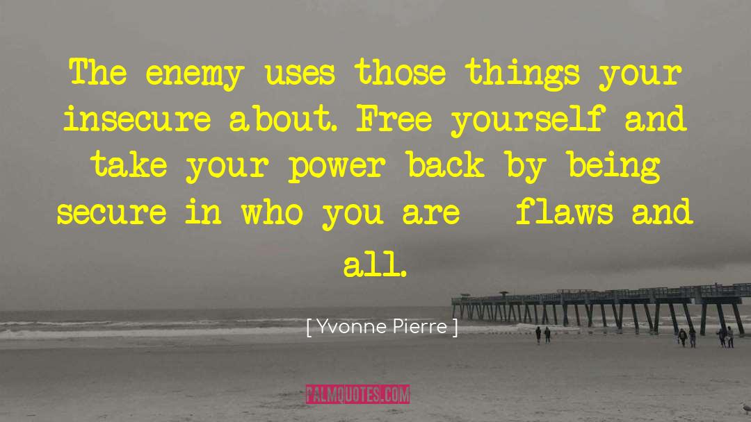 Yvonne Pierre Quotes: The enemy uses those things