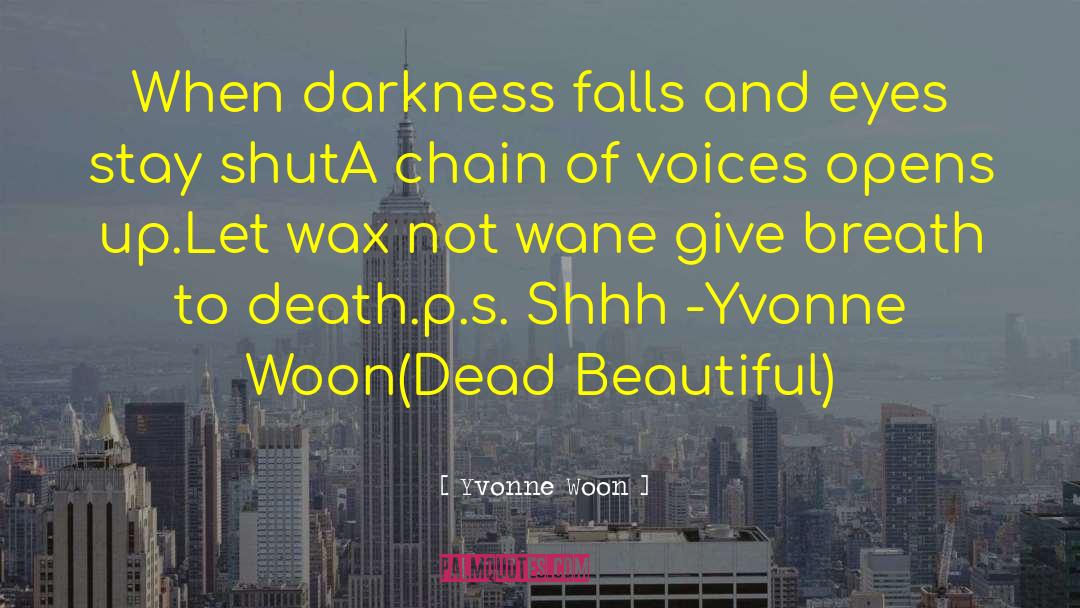 Yvonne Woon Quotes: When darkness falls and eyes