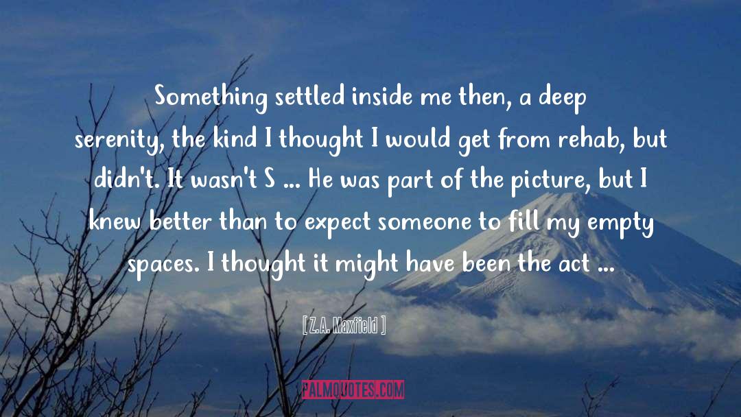 Z.A. Maxfield Quotes: Something settled inside me then,