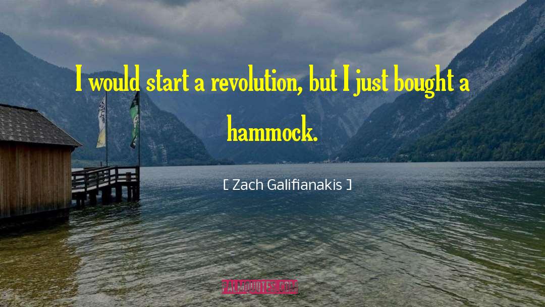 Zach Galifianakis Quotes: I would start a revolution,