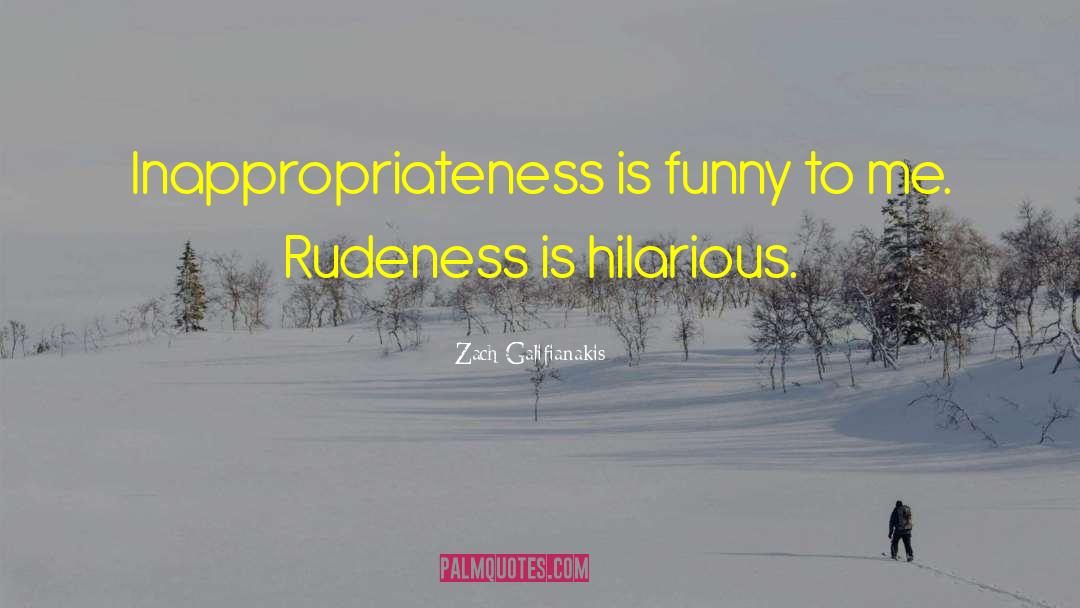 Zach Galifianakis Quotes: Inappropriateness is funny to me.