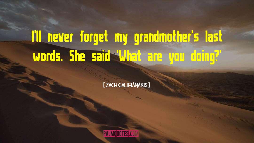 Zach Galifianakis Quotes: I'll never forget my grandmother's