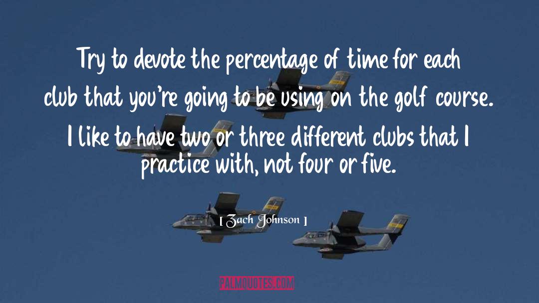Zach Johnson Quotes: Try to devote the percentage