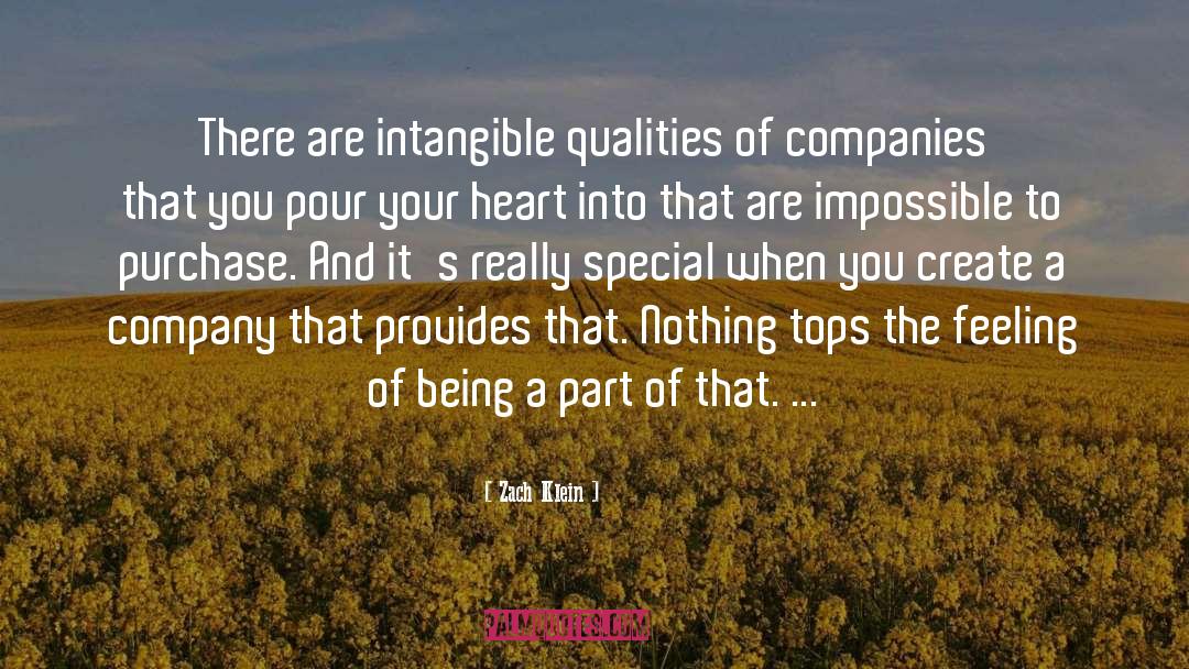 Zach Klein Quotes: There are intangible qualities of