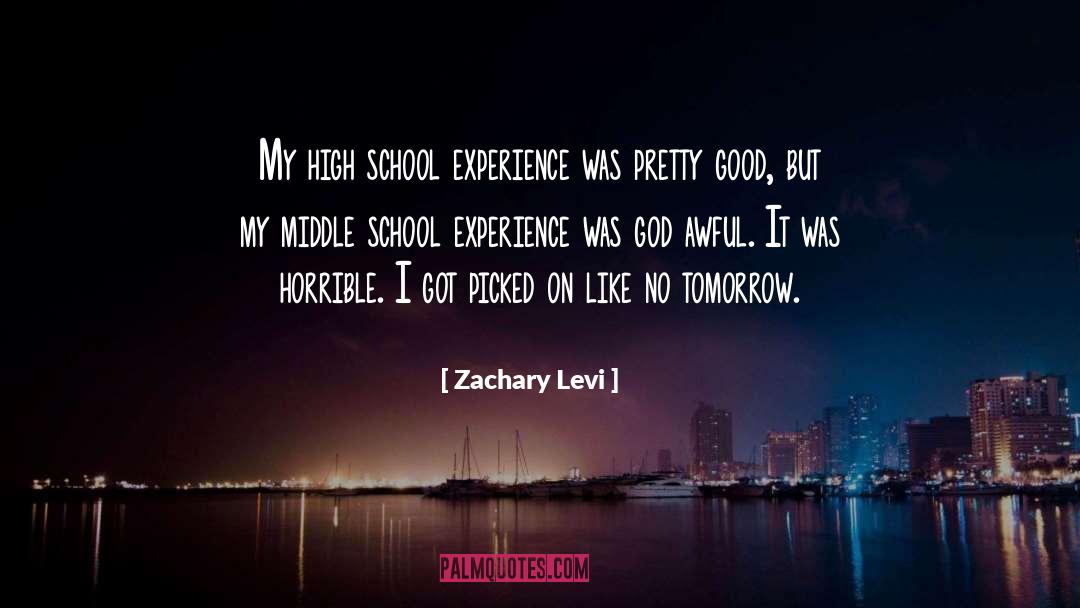 Zachary Levi Quotes: My high school experience was