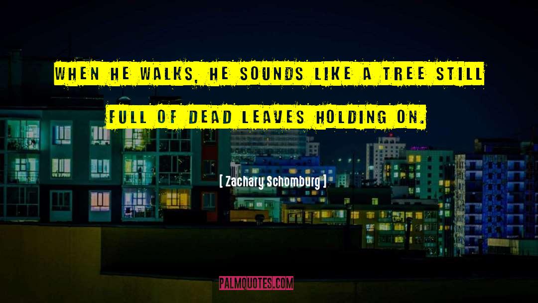 Zachary Schomburg Quotes: When he walks, he sounds