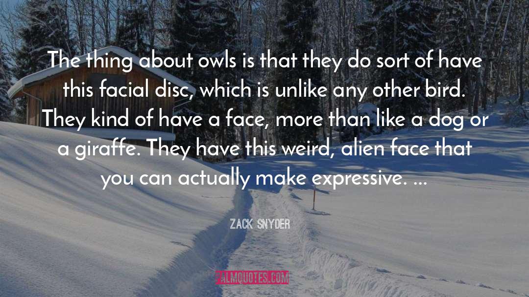 Zack Snyder Quotes: The thing about owls is