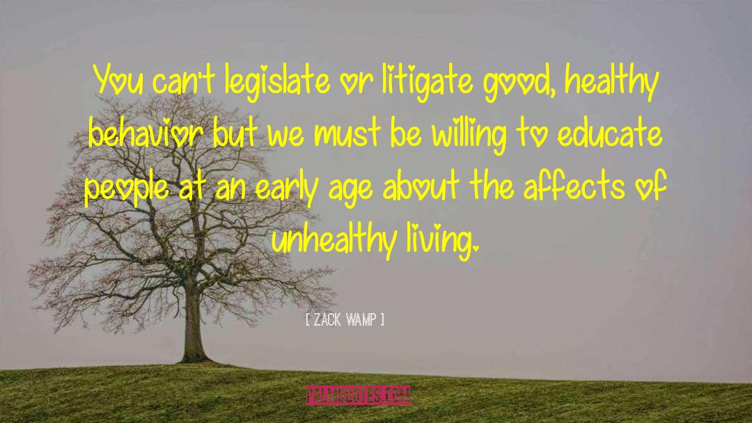 Zack Wamp Quotes: You can't legislate or litigate