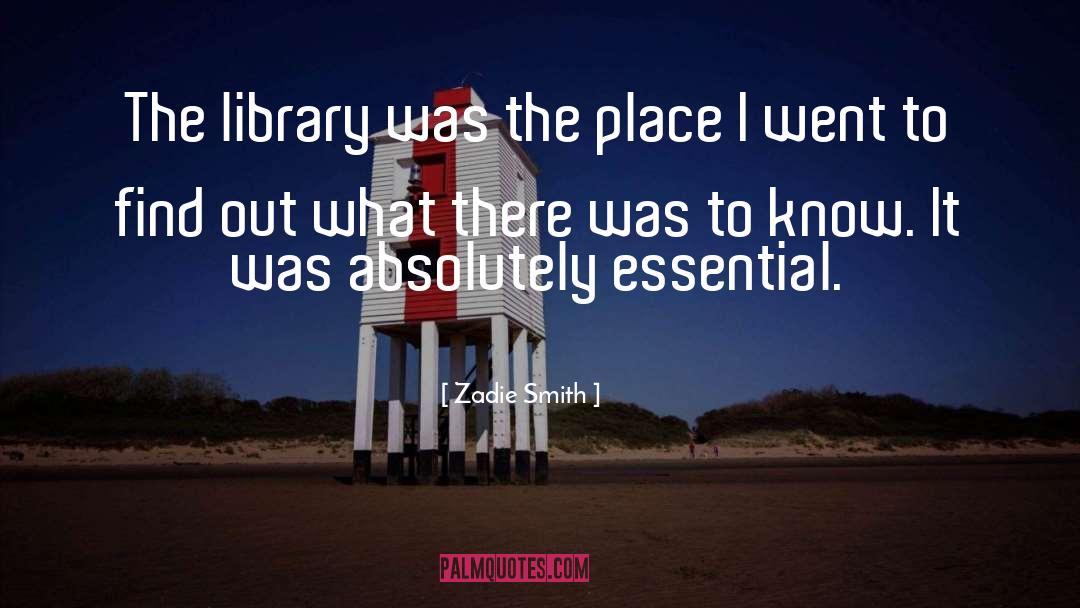 Zadie Smith Quotes: The library was the place