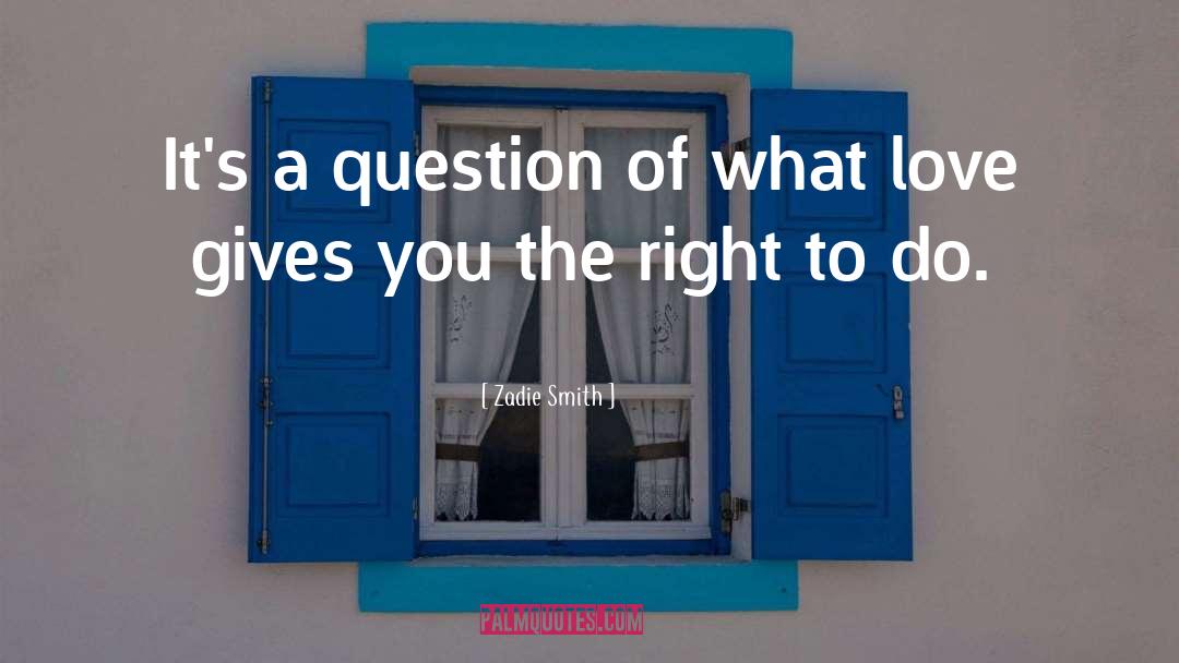 Zadie Smith Quotes: It's a question of what