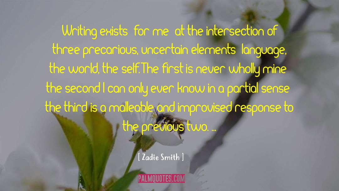 Zadie Smith Quotes: Writing exists (for me) at