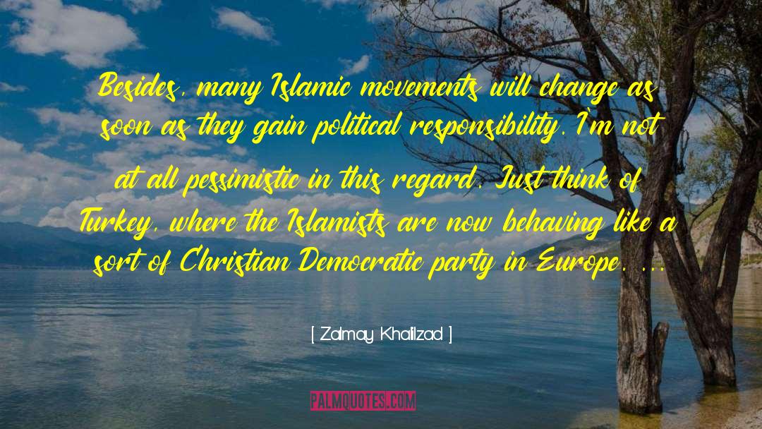 Zalmay Khalilzad Quotes: Besides, many Islamic movements will