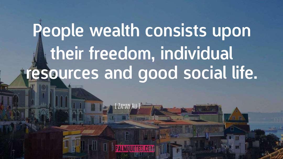 Zaman Ali Quotes: People wealth consists upon their