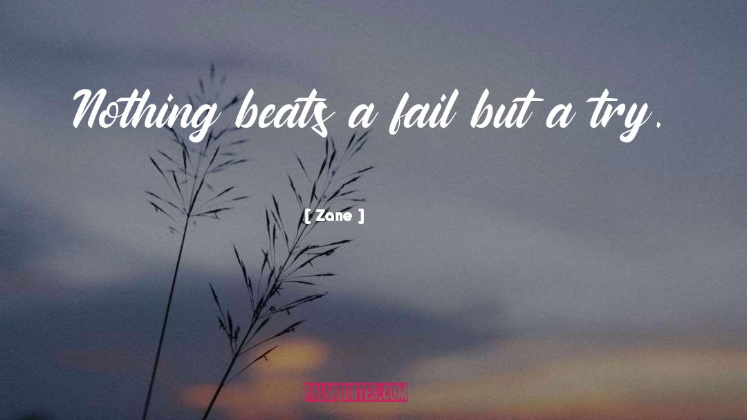 Zane Quotes: Nothing beats a fail but
