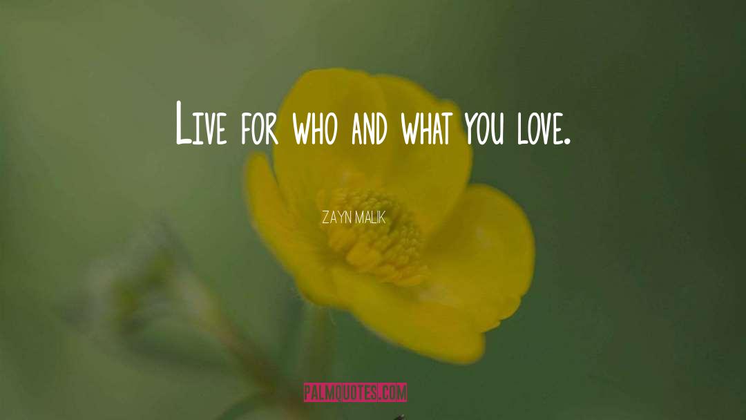 Zayn Malik Quotes: Live for who and what